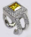 Band Ring - Citrine - 23.00 grams, White Gold 18 Karat